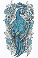 peacock feather intertwined tattoo design idea