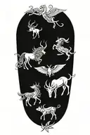 Virgo, taurus, scorpio Signs Mixed Together Symbolizing family  tattoo design idea