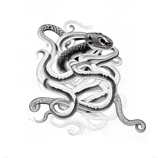 medusa eyes with snakes  tattoo design idea
