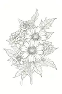 Calendula botanic drawing style illustration tattoo design idea