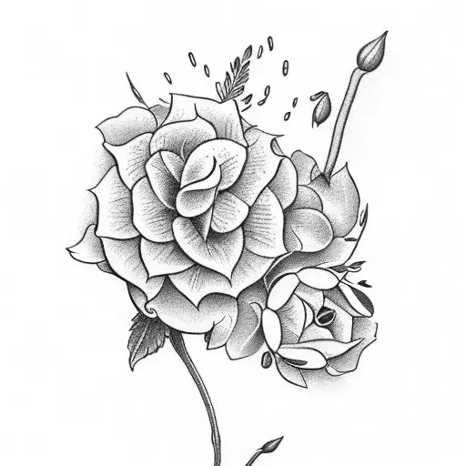 Incorporate a delicate flower design with a hidden biblical reference tattoo design idea