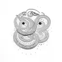 Snake,intricate linework, Android Jones, kinetic pointillism,  a snak, ame tattoo, with a snake on it's side, a tattoo,  tattoo design idea