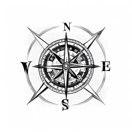 pirate compass with a kraken tattoo design idea