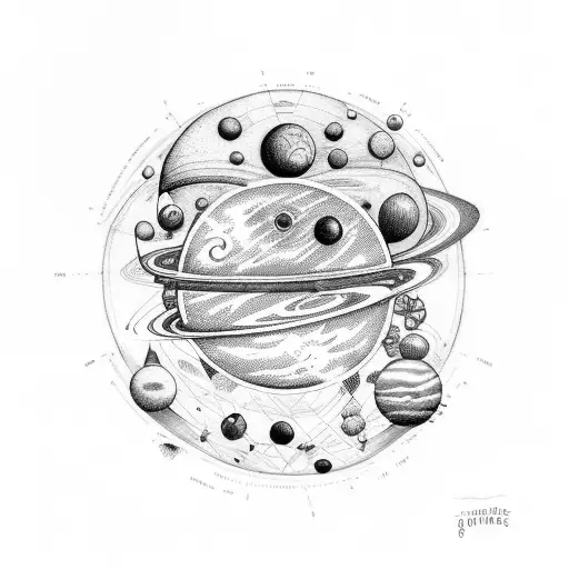 solar system in outer wilds tattoo design idea