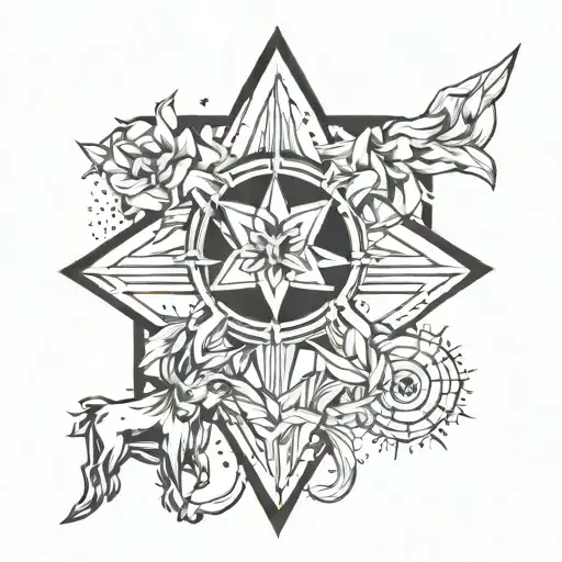 hand tattoo with daffodil, aries ram, 11:11, fire element symbol, jeremiah 29:11, stars, moons tattoo design idea