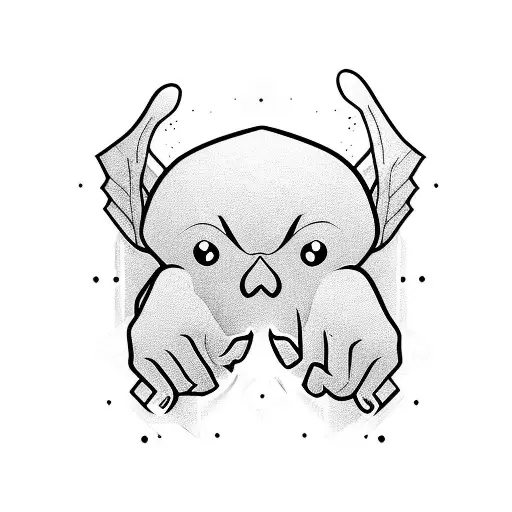 ghost middle finger tattoo design idea