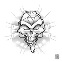 ghost middle finger tattoo design idea
