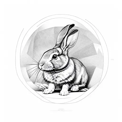 rabbit geometry black hole tattoo design idea