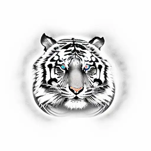 Tiger with roses and poem tattoo design idea