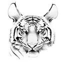 Tiger with roses tattoo design idea