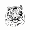 Tiger with roses tattoo design idea