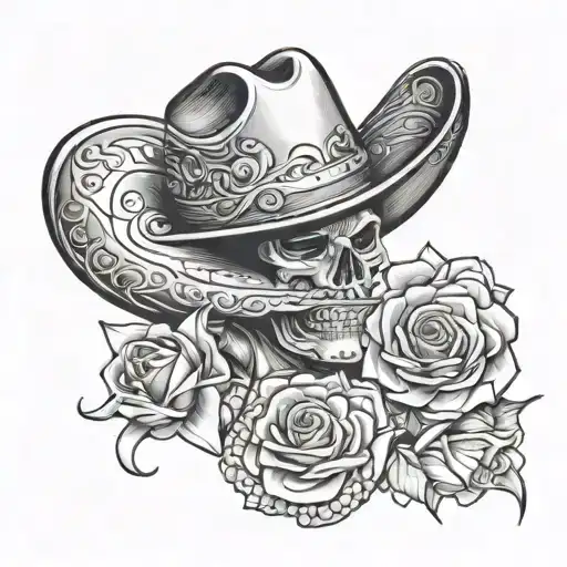 rose neck Dallas cowboys tequila tattoo design idea