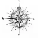 A compass arrow surrounded by feathers, signifying the guidance and protection a mother provides tattoo design idea