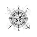 A compass arrow surrounded by feathers, signifying the guidance and protection a mother provides tattoo design idea