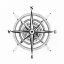 A compass arrow surrounded by feathers, signifying the guidance and protection a mother provides tattoo design idea