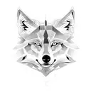 A brick pattern with hidden wolf faces throughout tattoo design idea