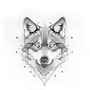 A brick pattern with hidden wolf faces throughout tattoo design idea