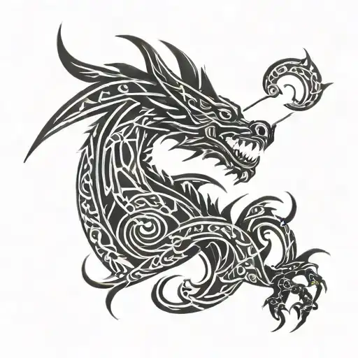 dragon viking tattoo design idea
