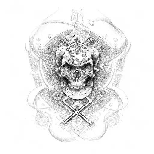 cross with birthdate tattoo design idea