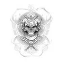 cross with birthdate tattoo design idea