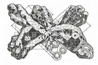 human hand and dog paw with stethoscope intertwined tattoo design idea