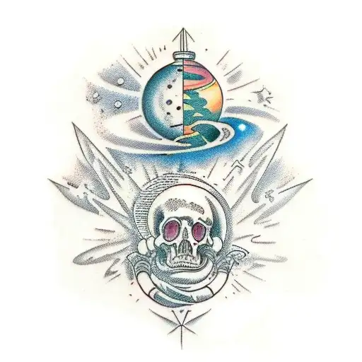 Scientific universe tattoo design idea