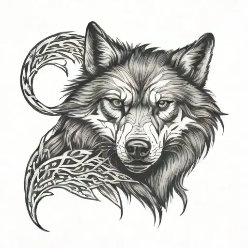 wolf with evil look  tattoo design idea