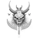 satanic dark cryptid tattoo design idea