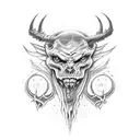 satanic dark cryptid tattoo design idea