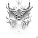 satanic dark cryptid tattoo design idea