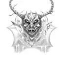 satanic dark cryptid tattoo design idea