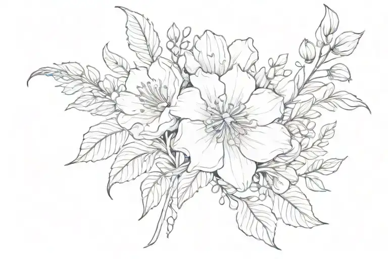 March birth flower August birth flower tattoo design idea