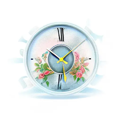 clock hourglass with vintage scroll  tattoo design idea