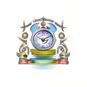clock hourglass with vintage scroll  tattoo design idea
