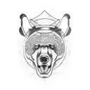 boxing with bear samurai tattoo design idea