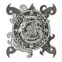 divine capricorn symbol tattoo design idea