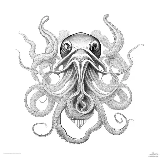 greedy colossal squid tattoo design idea