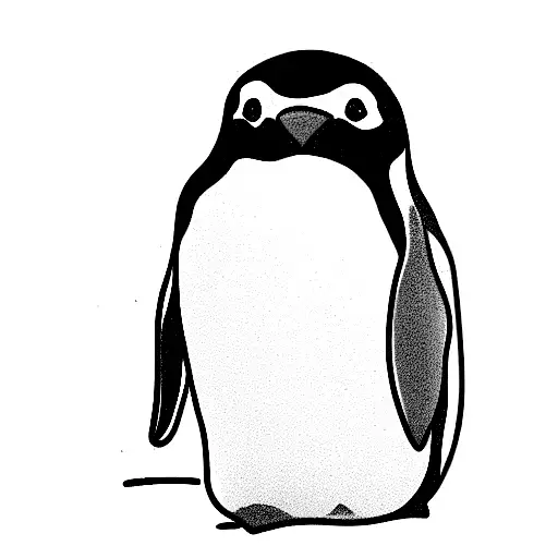 adult emperor penguin tattoo design idea