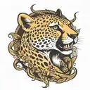 stretching cheetah tattoo design idea