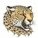 stretching cheetah tattoo design idea