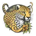 stretching cheetah tattoo design idea
