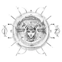 zodiac signs Libra Virgo and Pisces tattoo design idea