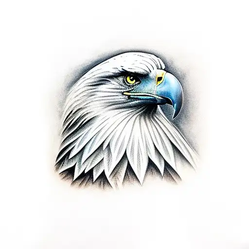 realistic bald eagle for my forearm with wings open from the top tattoo design idea