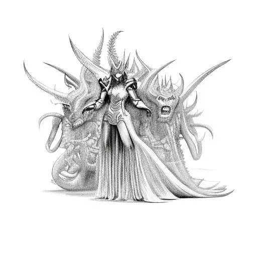 demons vs angels money women cloths cars tattoo design idea