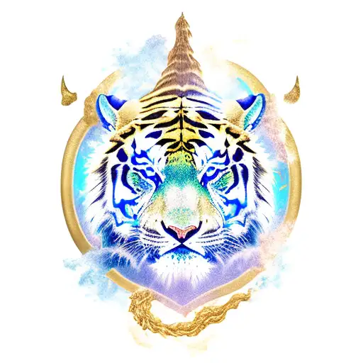  Earth ox, gold tiger, water dragon tattoo design idea