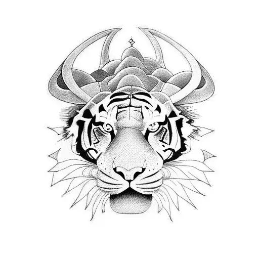 ox, tiger, dragon tattoo design idea
