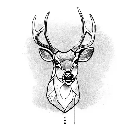 A majestic deer surrounded by a golf course landscape tattoo design idea