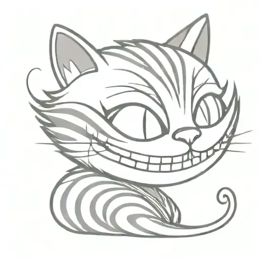 cheshire cat smile tattoo design idea