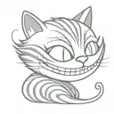 cheshire cat smile tattoo design idea
