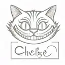 cheshire cat smile tattoo design idea
